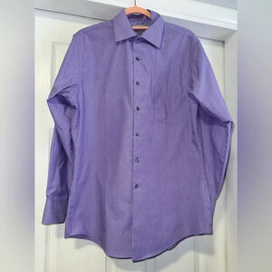 Van Heusen Purple & White Striped Button Down Shirt